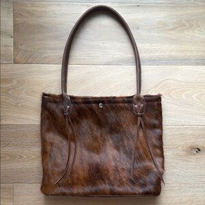 Wild Goose Genuine hand-sewn Western Cowhide Brown Tote Bag